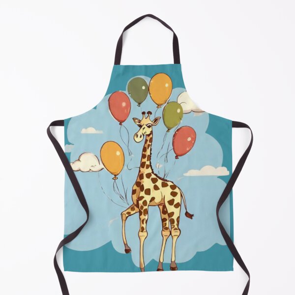 Item preview, Funny graceful giraffe soaring through the sky with baloons ,safari animals , designed and sold by kozlebozle007.