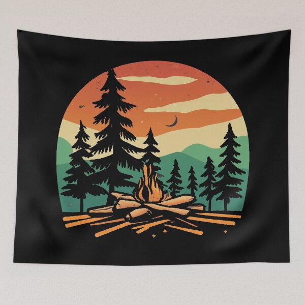 Item preview, A colors sunset and camp fire designed and sold by desinganddecor.