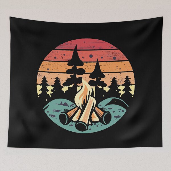 Item preview, A colors sunset and camp fire designed and sold by desinganddecor.