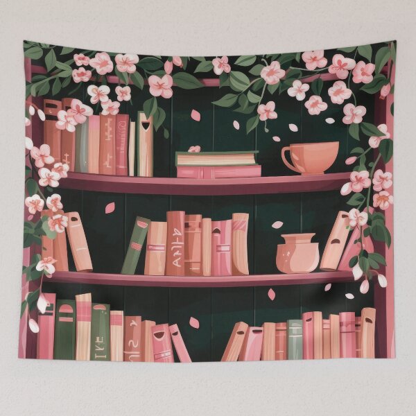 Item preview, Pink Girly flower bookcase designed and sold by FlowersColorful.
