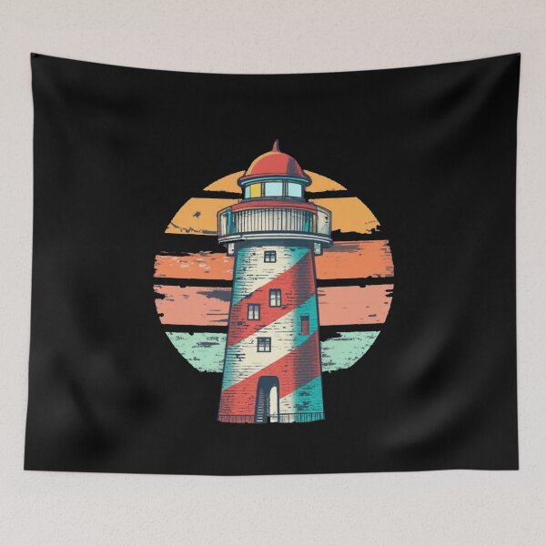 Item preview, Vintage colors sunset and Lighthouse designed and sold by desinganddecor.