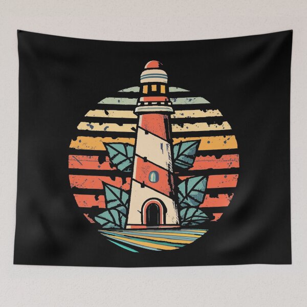 Item preview, Vintage colors sunset and Lighthouse designed and sold by desinganddecor.