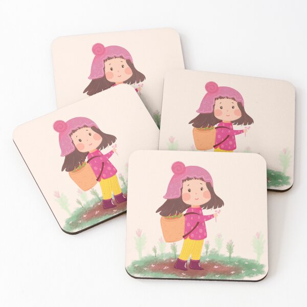 Item preview, A Girl with Pink Flower designed and sold by ART SIFA.