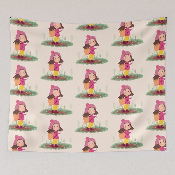 Item preview, A Girl with Pink Flower designed and sold by ART SIFA.