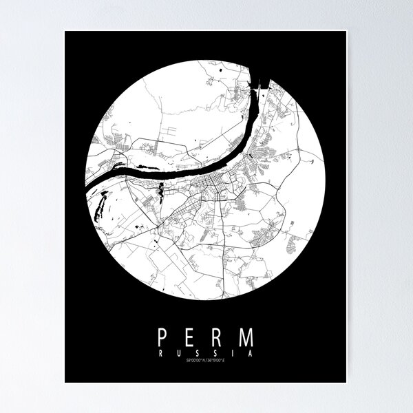 Item preview, Perm City Map of Russia - Full Moon designed and sold by deMAP.