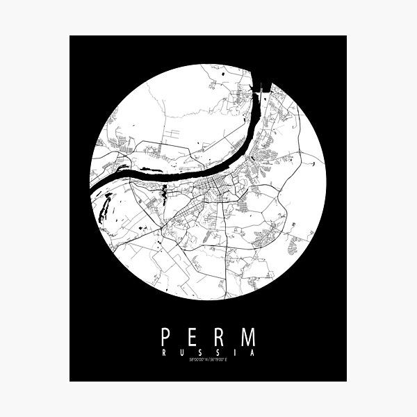 Item preview, Perm City Map of Russia - Full Moon designed and sold by deMAP.