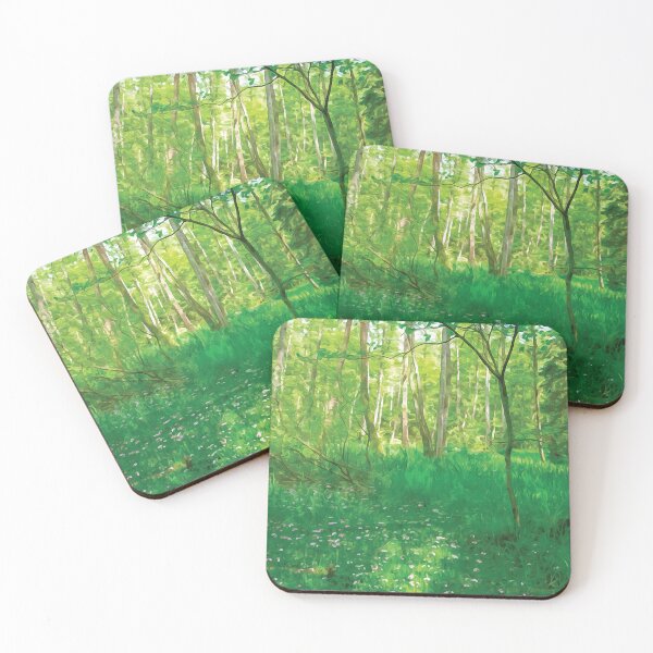 Item preview, Small clearing surrounded by dense forest in watercolor designed and sold by Intermundium.