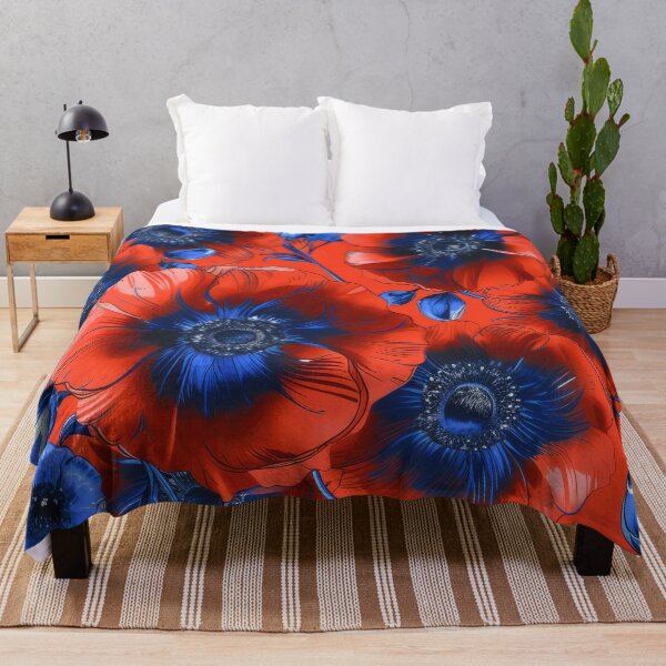 Item preview, Bold Red Anemone Flowers designed and sold by kansaikate.