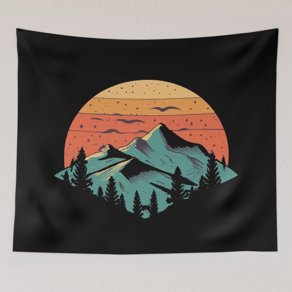 Item preview, Vintage colors sunset and sunset in the mountains designed and sold by desinganddecor.