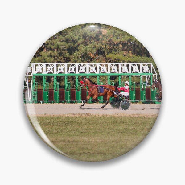 Item preview, Horses trotter breed in motion on hippodrome, Harness horse racing designed and sold by goceris.