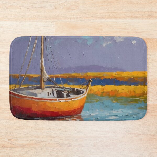 Item preview, Maritime Solitude: Oil Painting of a Lone Sailboat designed and sold by Vitalka-uk.