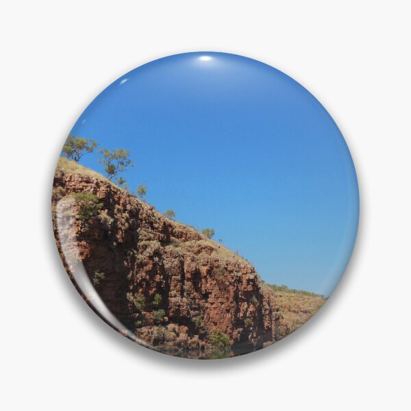 Item preview, Reflection of a red cliff face with trees in a blue river designed and sold by EAnneH.