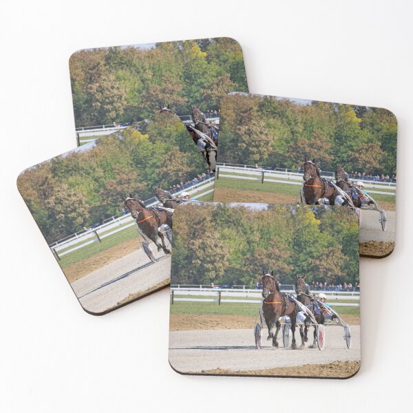 Aperçu de l'œuvre Courses de chevaux attelés, race de trotteurs de chevaux en mouvement créée et vendue par goceris.