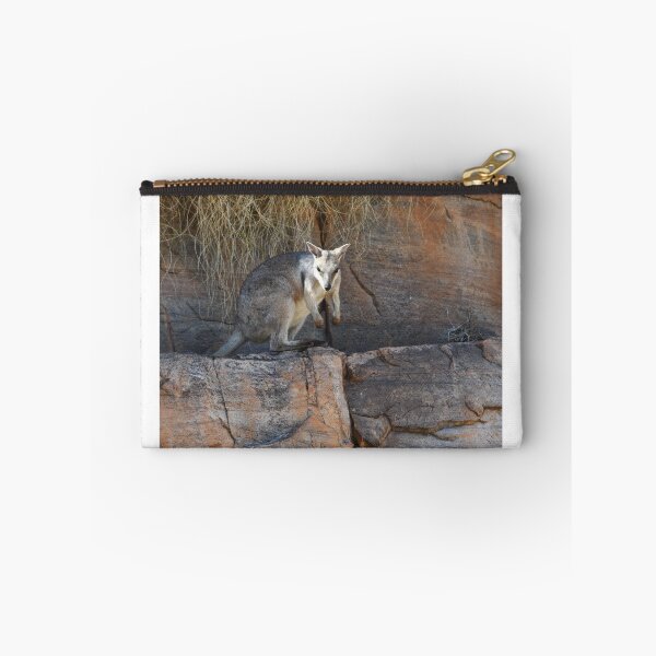 Item preview, A rock wallaby peering over a ledge, with grasses above him. designed and sold by EAnneH.