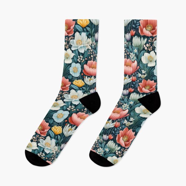 Item preview, Colorful Flowers and Leaves, Detailed and Dense Floral Pattern designed and sold by celiacreatec.