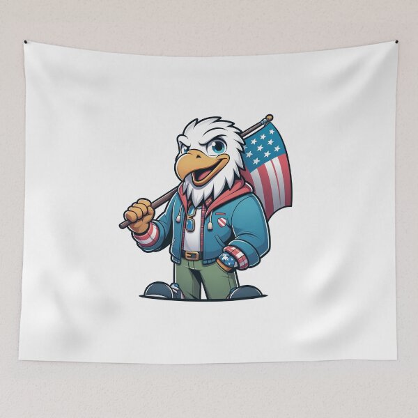 Item preview, Proud American Bald Eagle with American Flag  designed and sold by irek07.