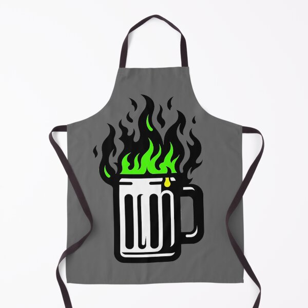 Item preview, Glass Mug on Fire Artistic Green On Gray designed and sold by Andrew Frelas.
