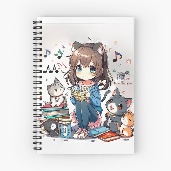 Item preview, Chibi Anime Girl with Kittens and Music Notes: Playful Harmony designed and sold by griffinequals0c.