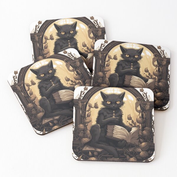 Item preview, Black cat reading designed and sold by AmHamadi.