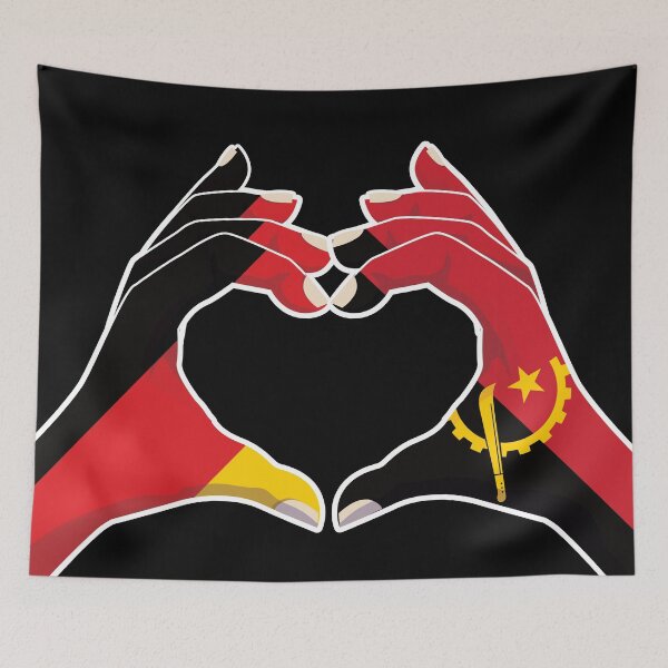 Item preview, Angola Angolan Germany German Love Heart Peace designed and sold by FlagX.