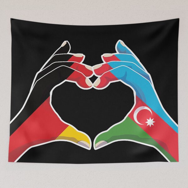 Item preview, Azerbaijan Azerbaijani Germany German Love Heart Peace designed and sold by FlagX.
