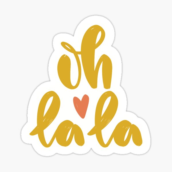 Ohlala gelb mit Rand Sticker