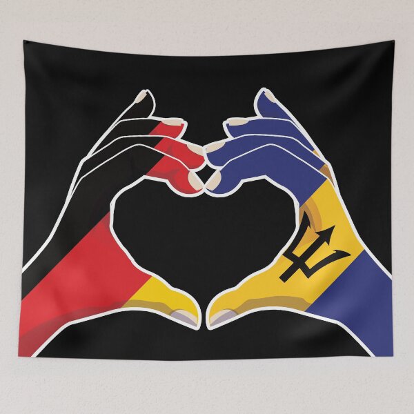 Item preview, Barbados Barbadian Germany German Love Heart Peace designed and sold by FlagX.