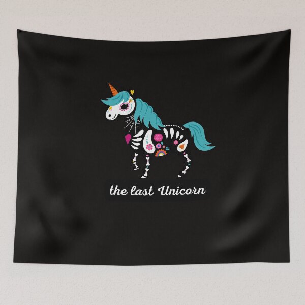Item preview, Skeleton unicorn in sugar skull design - the last unicorn - fun shirt, punk, gothic designed and sold by CorvusLunaArt.