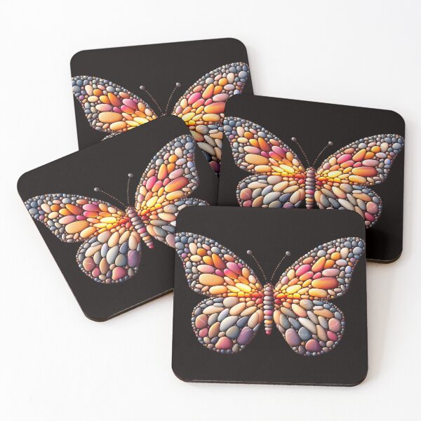 Item preview, Sunset Spectrum Monarch Pebble Butterfly designed and sold by MachineDesigned.