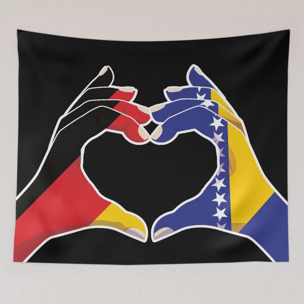 Item preview, Bosnia Bosnian Germany German Love Heart Peace designed and sold by FlagX.