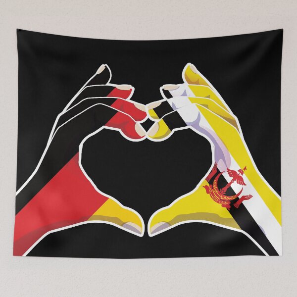 Item preview, Brunei Bruneian Germany German Love Heart Peace designed and sold by FlagX.