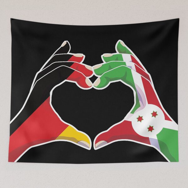 Item preview, Burundi Burundian Germany German Love Heart Peace designed and sold by FlagX.