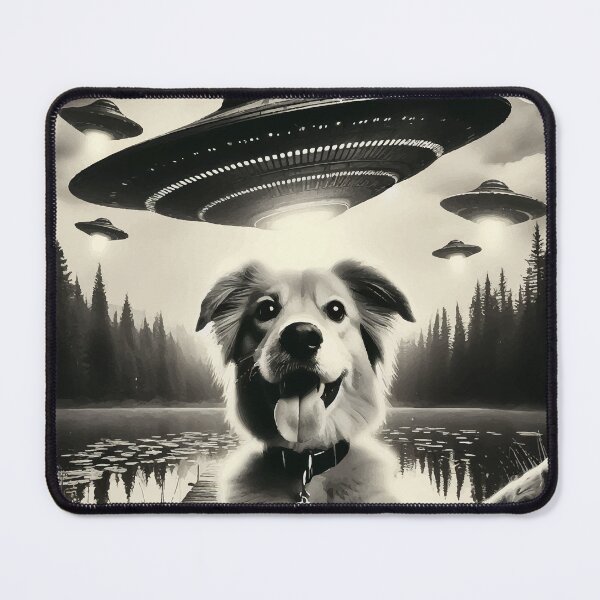 Item preview, Funny Dog selfie with UFO designed and sold by TomFrontierArt.
