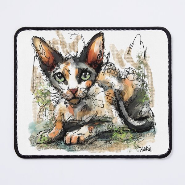 Item preview, Cornish Rex Cat designed and sold by TraceyMackieArt.