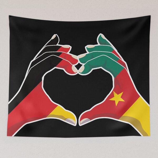 Item preview, Cameroon Cameroonian Germany German Love Heart Peace designed and sold by FlagX.