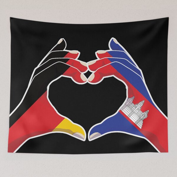 Item preview, Cambodian Cambodia Germany German Love Heart Peace designed and sold by FlagX.