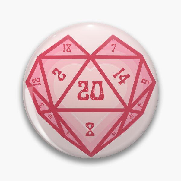 Artikelvorschau, D20-Herz: Kritischer Hit und Liebeswürfel für Valentinstag, Jubiläum, Hochzeit oder Paar entworfen und verkauft von DungeonAtelier.