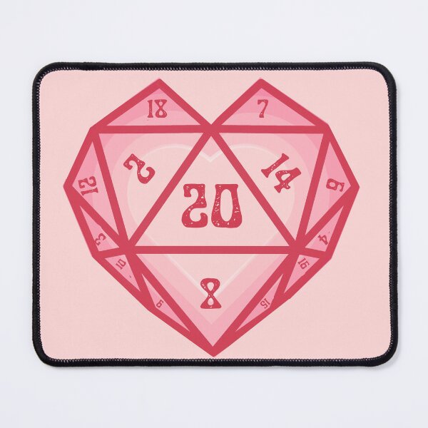 Item preview, D20 Heart: critical hit dnd love dice for valentines, anniversary, wedding or couple designed and sold by DungeonAtelier.