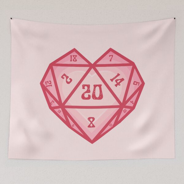 Item preview, D20 Heart: critical hit dnd love dice for valentines, anniversary, wedding or couple designed and sold by DungeonAtelier.