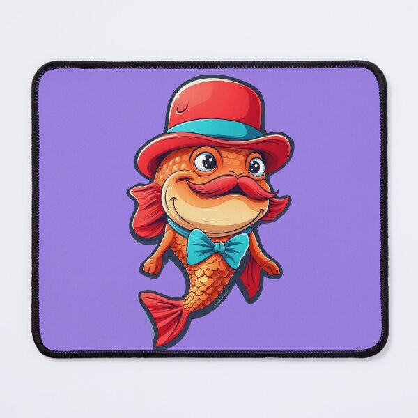 Item preview, Excited Redfish with Mustache and Hat Sticker - Art Toy Style, Vector Design designed and sold by zax454.
