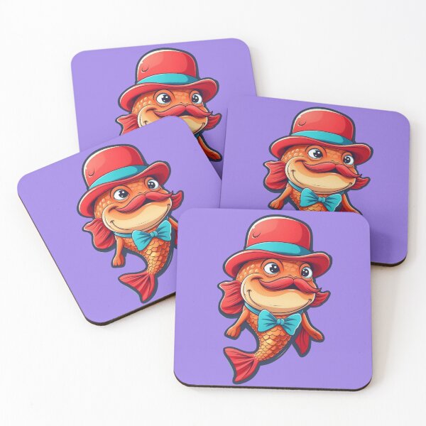 Item preview, Excited Redfish with Mustache and Hat Sticker - Art Toy Style, Vector Design designed and sold by zax454.