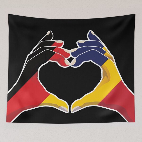 Item preview, Chad Chadian Germany German Love Heart Peace designed and sold by FlagX.