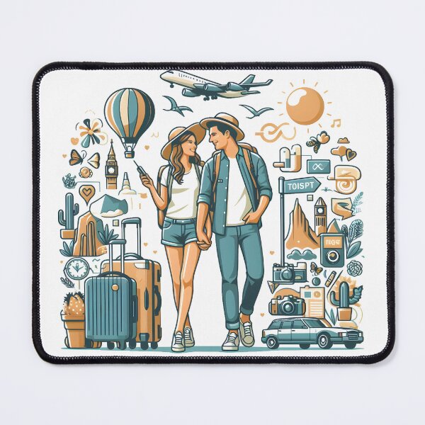 Item preview, Couple in love Travel to world together  designed and sold by vectorillus.