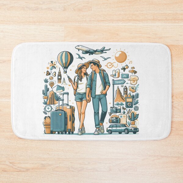 Item preview, Couple in love Travel to world together  designed and sold by vectorillus.