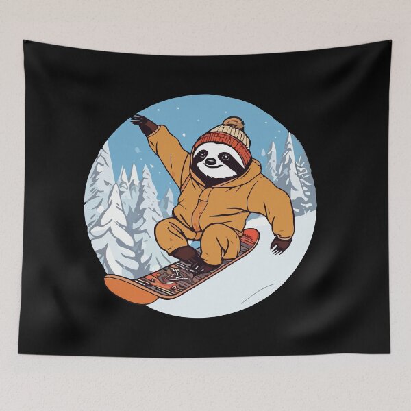 Item preview, Funny Snowboarder Sloth on Snowboarding  designed and sold by NawalMagdy.