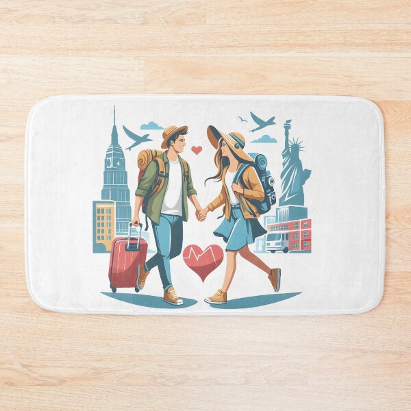 Item preview, Couple in love Travel to world together  designed and sold by vectorillus.