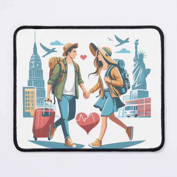 Item preview, Couple in love Travel to world together  designed and sold by vectorillus.