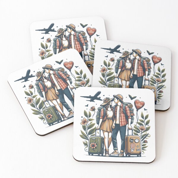 Item preview, Couple in love Travel to world together  designed and sold by vectorillus.