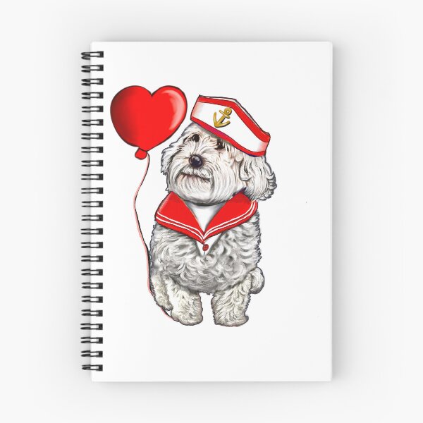 Item preview, Las 10 mejores ideas para regalos de San Valentín, Cavalier King Charles Spaniel, disfraz de marinero, pajarita y sombrero, Cavoodle Cavapoo blanco San Valentín designed and sold by Artonmytee.