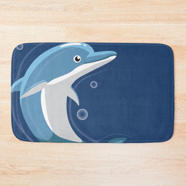 Item preview, Bottlenose Dolphin Cute Cartoon Character Swimming designed and sold by SUPERHERON.